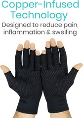 Vive Copper Fingerless Arthritis Gloves Pain Relief for Men & Women Small