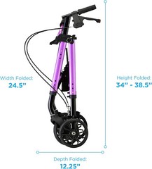 NOVA Star Petite Bariatric Rollator Walker w/Perfect Fit Lghtwght OPENBOX PURPLE