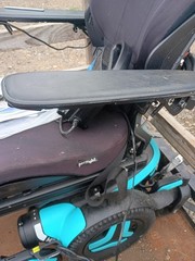 Permobil 4-Wheel Power Wheelchair w/ Joystick, Headrest, Footrests Black/Blue