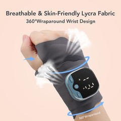 Electric 5 Heat Levels & 3 Vibration Modes Hand Wrist Massager Pain Relief Brace