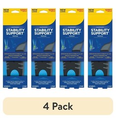 (4 pack) Stability Support Insoles Flat feet & Overpronation, Low Arch Support