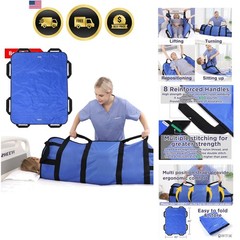 Multipurpose 48″ x 40″ Positioning Bed Pad with Reinforced Handles – Reusable…