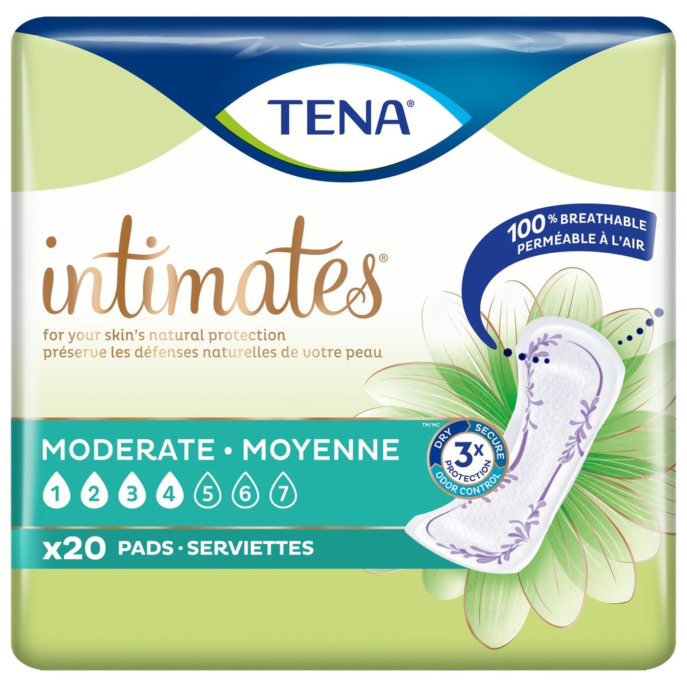 Tena Intimates Moderate Incontinence Pads, 20 Count – Pack of 1