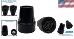 Durable 7/8 Inch Cane Tips – Metal Reinforced Skid-Resistant Rubber, Pack of 2