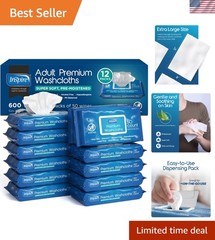 600 Disposable Aloe Vera Wipes for Adults – Ideal for Cleansing & Freshening