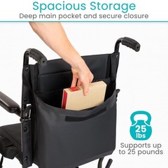Vive Wheelchair Bag – Universal Storage Backpack for 1 Pack, Black