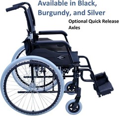 Durable 24 lbs Karman Lightweight Wheelchair with Safety Features Included