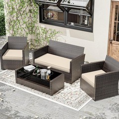 3 Pack Outdoor Furniture Cushions,High-Elastic 36x18x3in,18x18x3in, Cream