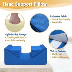 Head/Neck Stabilizer Adjustable Pillow for Sleeping Upright Cradle Blue