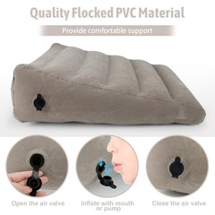 Bloomoja Inflatable Wedge Pillow, Portable Travel Pillows for Sleeping, Grey