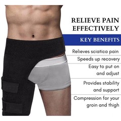 Hip&Groin Support Brace-Compression Wrap for Sciatica Pain Relief&Thigh Recovery