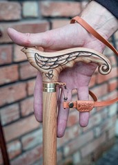 New Elegant Cane Walking Stick for Ladies Women Wooden carved Swallow Bird Light