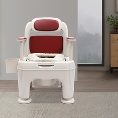 Bedside Toilet Portable Toilet Floor Standing Toilet W/Tissue Box 300kg/661.39lb
