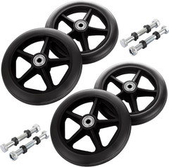 4 Pcs 6 Inch Walker Wheels Replacement, Solid Wheelchair Front Wheels, Anti-Slip