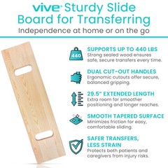 Heavy Duty Transfer Board 30″ x 8″ – Patient Slide Assist for Wheelchair, Bed, C