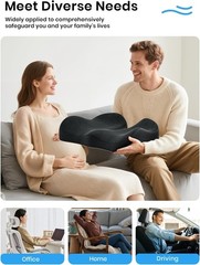 Large Ergonomic Memory Foam Seat Cushion for Sciatica & Back Pain Relief – 19×17
