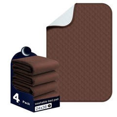 Bed Pads Washable Waterproof 24×36 Inch 4 Pack, Washable Bed Pads for Inconti…