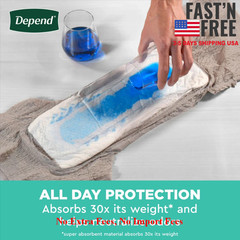 44 Ct Depend Fresh Protection Incontinence Underwear for Men, Adult Diapers, XXL