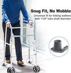 2 Pack Walker Ski Glides, Universal Fit for Folding Walkers, Easy Install Durabl