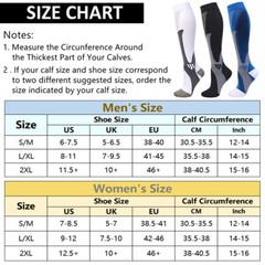 Compression Socks for Men Women 20-30 mmHg Knee High Sports Travel Athletic US
