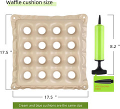 Waffle Cushion 2 Pack – Inflatable Air Cushion with Pump – Pressure Sore Reli