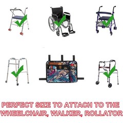 Dongawin Walker Bag Basket with Cup Holder Suit for Adult Folding foliage