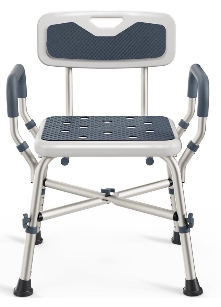 PELEGON Shower Chair for Elderly/Disabled, 450lb Capacity, Padded Seat, New