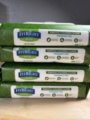 4 Pack FitRigth Aloe Quilted Cleansing Cloth Adult Wipe 4x48pcs
