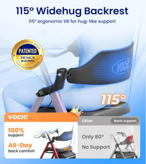 Walkers for Seniors, Z21 Rollator Walker with Seat Supports 350lb, 8″ Big Wheels