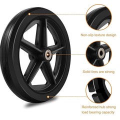 2x 8In Wheelchair Replacement Wheels for Walkers, Rollators 5/16″ Bearing Thread