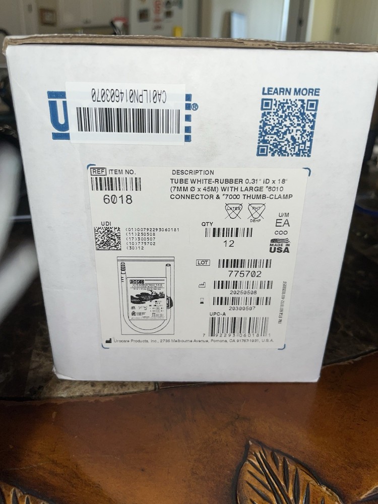 7 Piece’s , 18″ White Tubing with Connectors, Close Valve / New Sealed