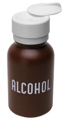 MENDA Lasting-Touch Round Brown Plastic Dispenser Bottle 8 oz Pump ALCOHOL USA