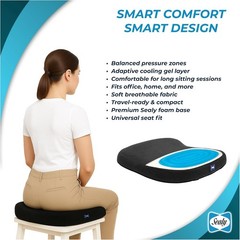 Slim Fit Memory Foam Office Chair Cushion with Cooling Gel for Tailbone Relief