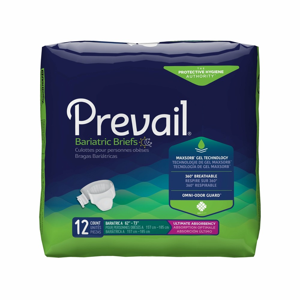 Prevail Bariatric A Incontinence Brief XXL Bariatric Ultimate 48 Ct