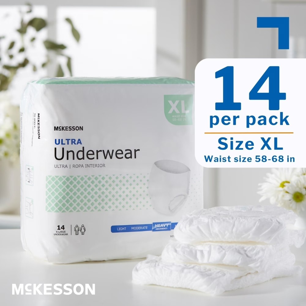 McKesson Ultra Underwear, Incontinence, Heavy Absorbency, XL, 56 Ct