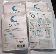Lot 4 COVR Half Short Adult M/L Patient Privacy Garment Unisex Hospital Stay Buy