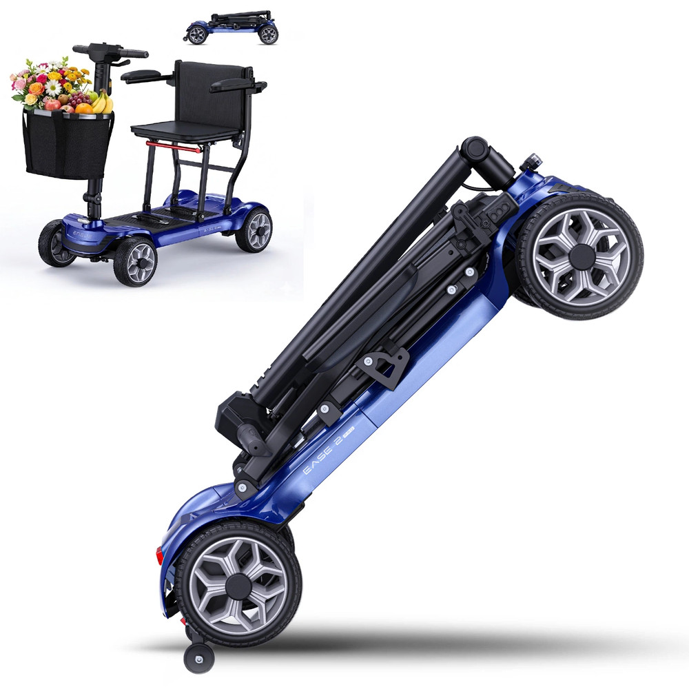 42lb Foldable 4-Wheel Mobility Scooter Seniors Adults 15 Mile Airline Approved
