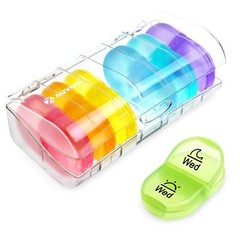 iMedassist Portable Daily Pill Organizer (Twice-A-Day), Weekly AM/PM Pill Box Ca