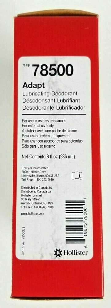 1 Hollister 78500 Adapt Lubricating Deodorant 8 fl oz Bottles Exp. 24-28