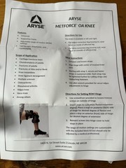 Aryse Metforce OA Knee Left & Right Universal AY-43-L / AY-43-R ~ Brand NEW