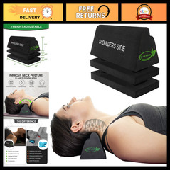 Cervical Traction Device & Neck Stretcher for Spinal Alignment, Firm Support Blo