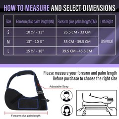 Medium Black Dark Blue Arm Sling Shoulder Immobilizer Rotator Cuff Support