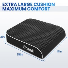 Extra Large Office Chair Cushion (19″x17″x3″), Seat Cushion with Honeycomb Me…