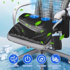 Automatic Water Cooling Seat Cushion Adjustable Speed Fan W/ 500ML Water Bottle