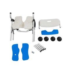 U-Shape Seat Folding Shower Chair for Elderly & Disabled Adjustable Height Stool