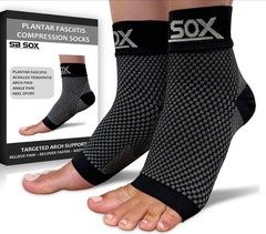 SB Sox Plantar Fasciitis Compression socks for Men & Women Arch Support S M L