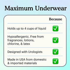 Because Maximum Plus Pull Up Underwear for Women – Absorbent Bladder Protection