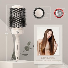 AIMIKE Large Nano Thermal Ceramic Round Brush with Barrel 2.1 inch for Blow Dryi