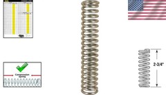 Compact Nickel-Plated Compression Springs – 1/2 In. Diameter, 0.072 GA (2 Pack)