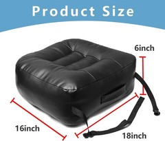 Leather Seat Cushion Extra-Thick Booster for Office Chair to Rise Height